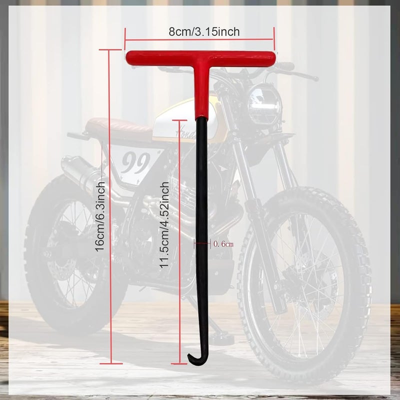 P1TOOLS Exhaust Spring Puller Tool,Motorcycle Exhaust Spring Hook T-Handle Type with Rubber Coating,Exhaust Pipe Spring Installed Puller Hooks for Motorcycle Dirt Bike (2, RED) - Image 5